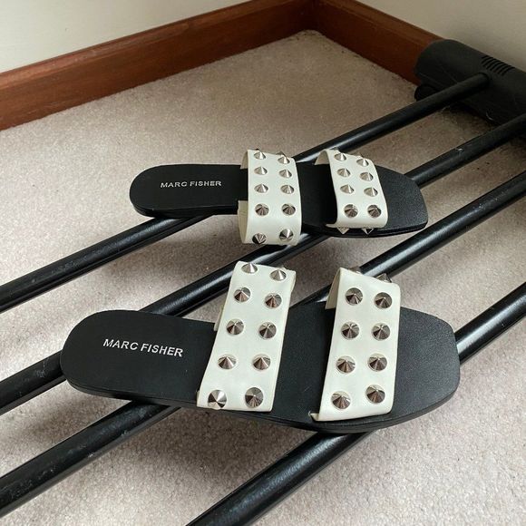 MARC FISHER Women Bolive Studded Slide Sandals - NEW NWOB - Picture 7 of 9